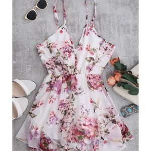 Floral chiffon romper